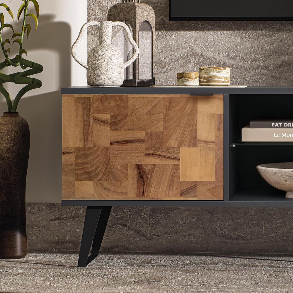 Atelier Mobili Mid Century Modern Door Glass Shelf TV Stand. Picture 5