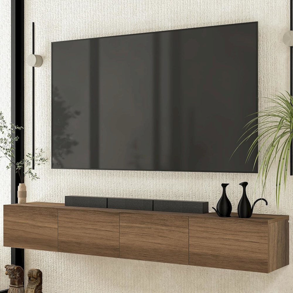 Floating TV Stand - Wall Mounted TV Stand for 75 Inch TV - Floating TV Shelf. Picture 4