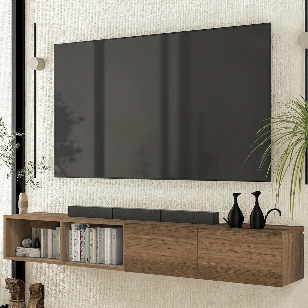 Floating TV Stand - Wall Mounted TV Stand for 75 Inch TV - Floating TV Shelf. Picture 5