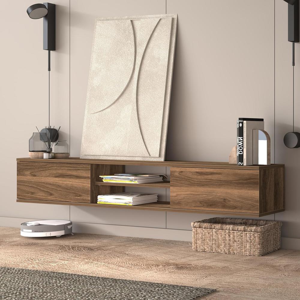 Atelier Mobili Floating TV Stand 70 Inch, Wall Mounted Entertainment Center. Picture 3