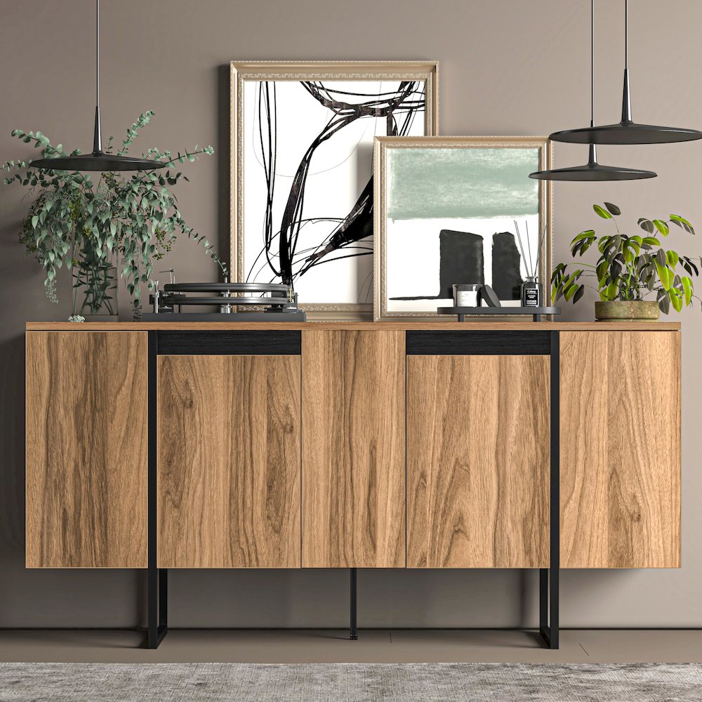 Modern TV Stand and Media Console, Adjustable Shelves, TV Stand for 75 inch TV. Picture 4