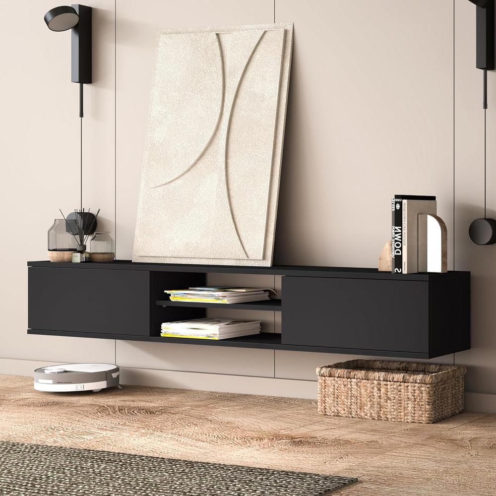 Atelier Mobili Floating TV Stand 70 Inch, Wall Mounted Entertainment Center. Picture 3