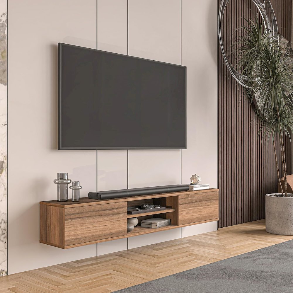 Floating TV Stand for 75 Inch TVs, Modern Entertainment Center. Picture 5