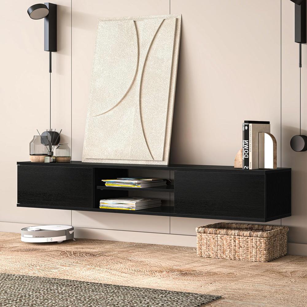 Atelier Mobili Floating TV Stand 70 Inch, Wall Mounted Entertainment Center. Picture 2