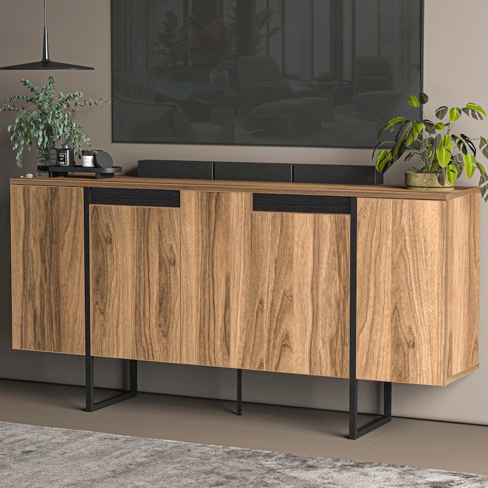 Modern TV Stand and Media Console, Adjustable Shelves, TV Stand for 75 inch TV. Picture 5