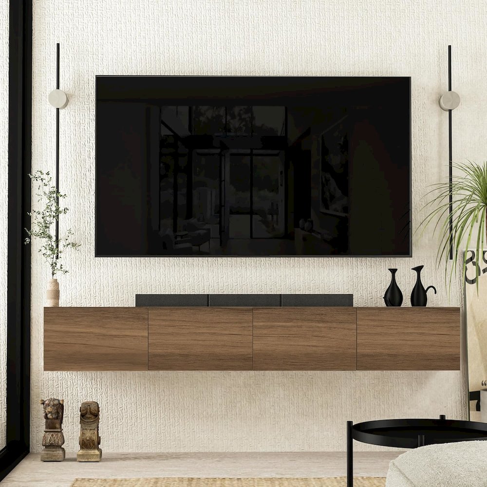 Floating TV Stand - Wall Mounted TV Stand for 75 Inch TV - Floating TV Shelf. Picture 3