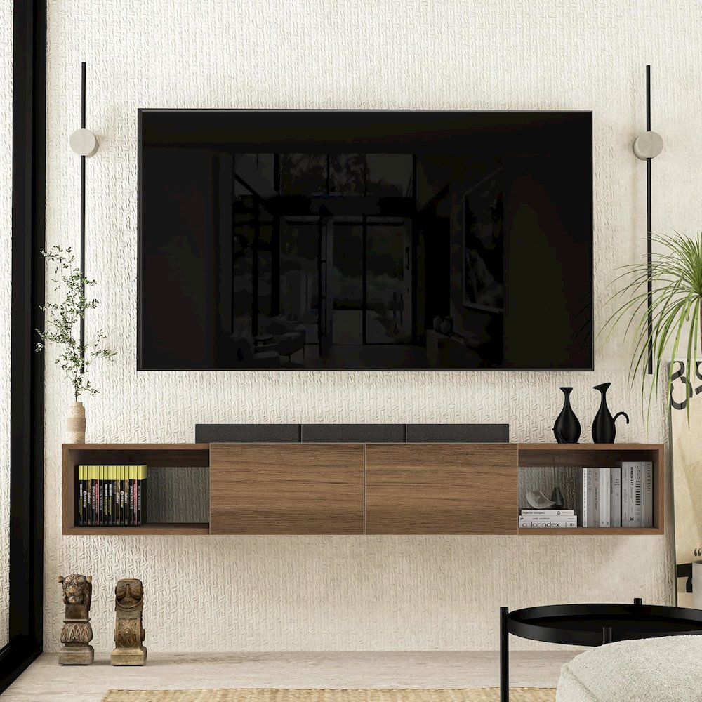 Floating TV Stand - Wall Mounted TV Stand for 75 Inch TV - Floating TV Shelf. Picture 3