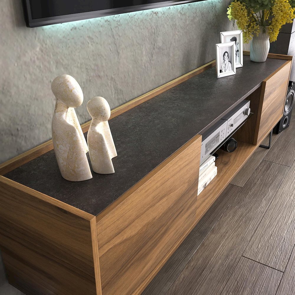 Modern TV Stand for 65-75-80 Inch TVs, Farmhouse Entertainment Center. Picture 2