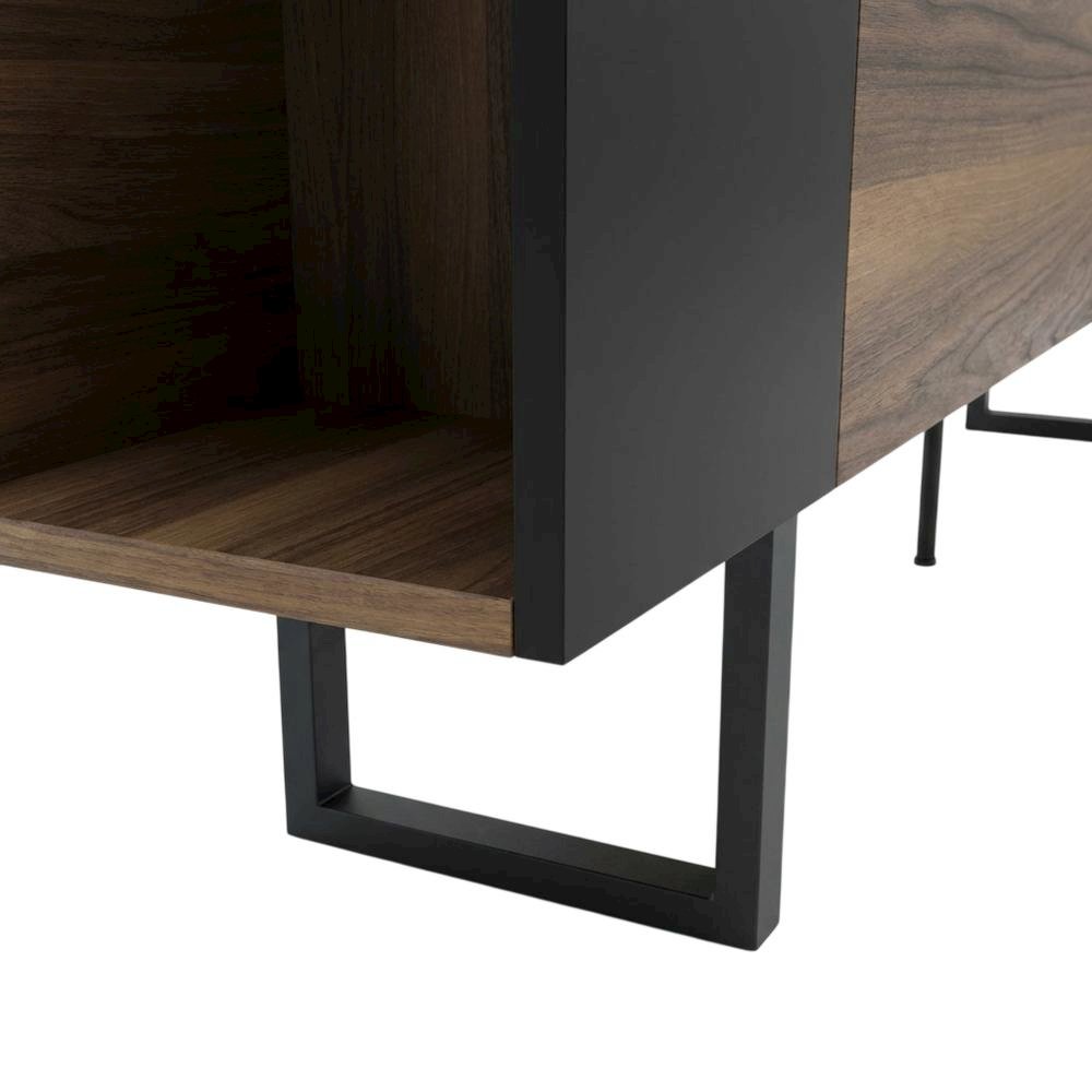 Walnut Finish TV Stand for 75 Inch Living Room Entertainment Center. Picture 6