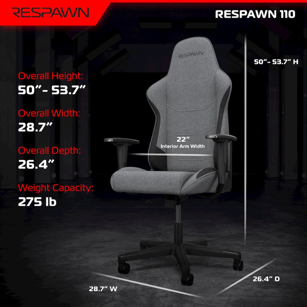 Racing Style High Back PC Computer Desk Office Chair - Grey Fabric. Picture 2