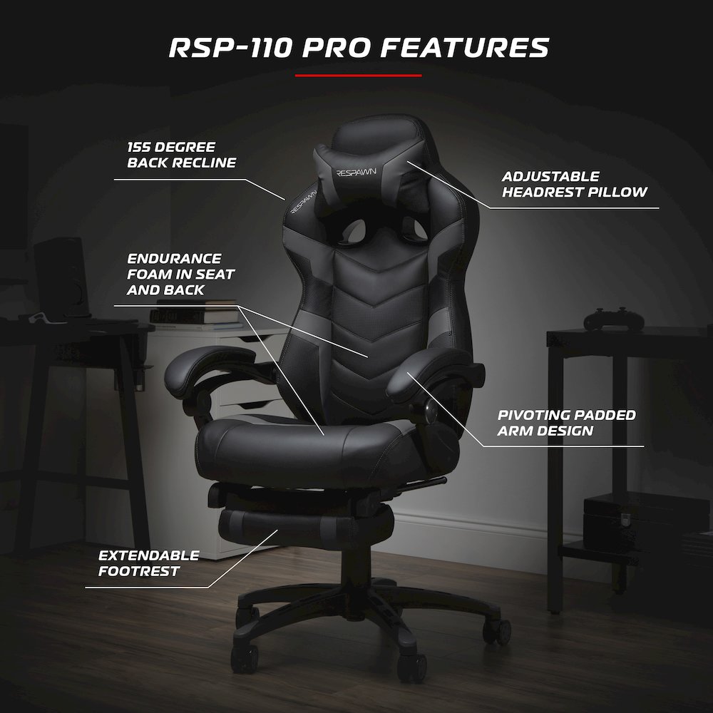 Gaming Chairs For Adults With Headrest Pillow - Grey. Picture 8