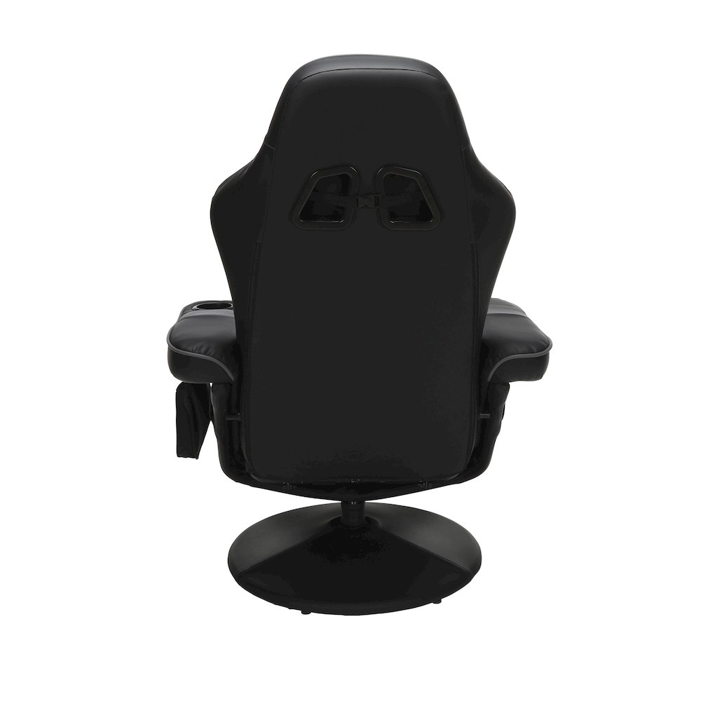 Reclining Gaming Chair with Footrest, Gaming Chair Recliner - Grey. Picture 4