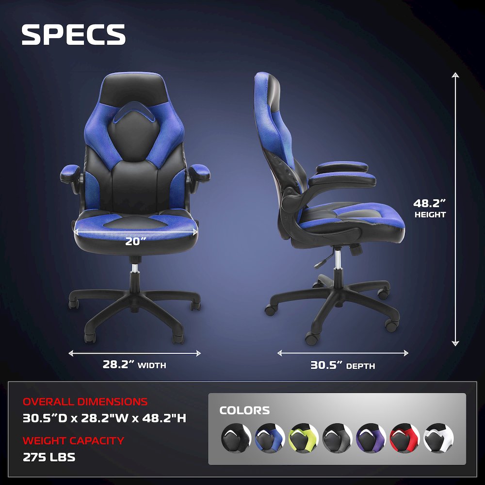 Office Chairs Adjustable Tilt Tension & Tilt Lock - Blue. Picture 2