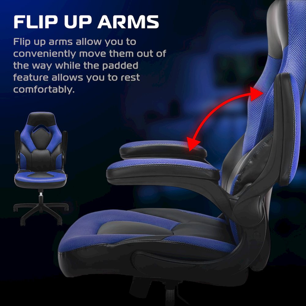 Office Chairs Adjustable Tilt Tension & Tilt Lock - Blue. Picture 3