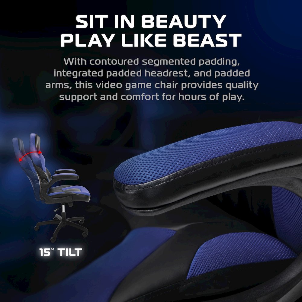 Office Chairs Adjustable Tilt Tension & Tilt Lock - Blue. Picture 5