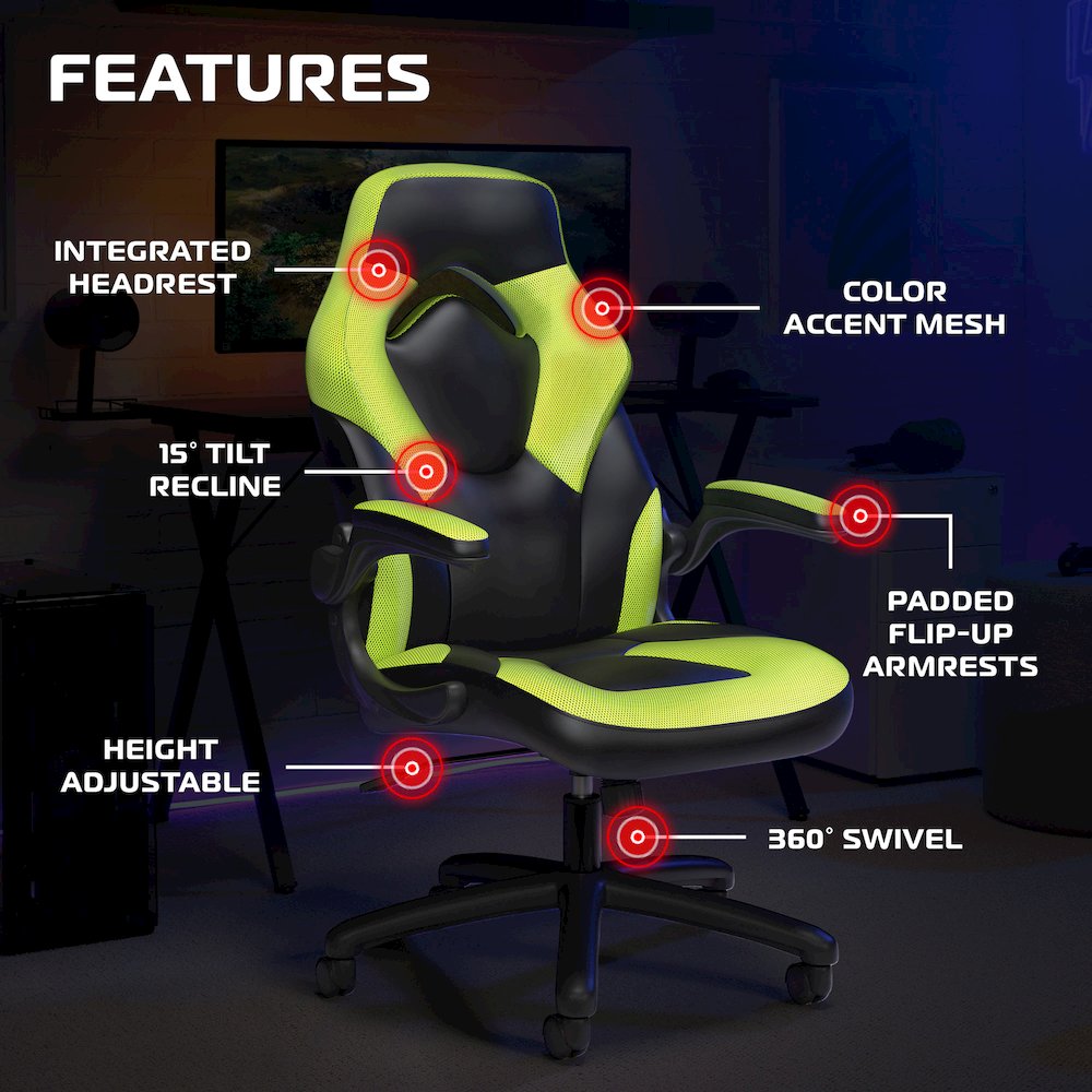 Office Chairs Adjustable Tilt Tension & Tilt Lock - Green. Picture 6
