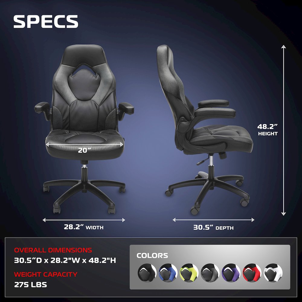 Office Chairs Adjustable Tilt Tension & Tilt Lock - Gray. Picture 2