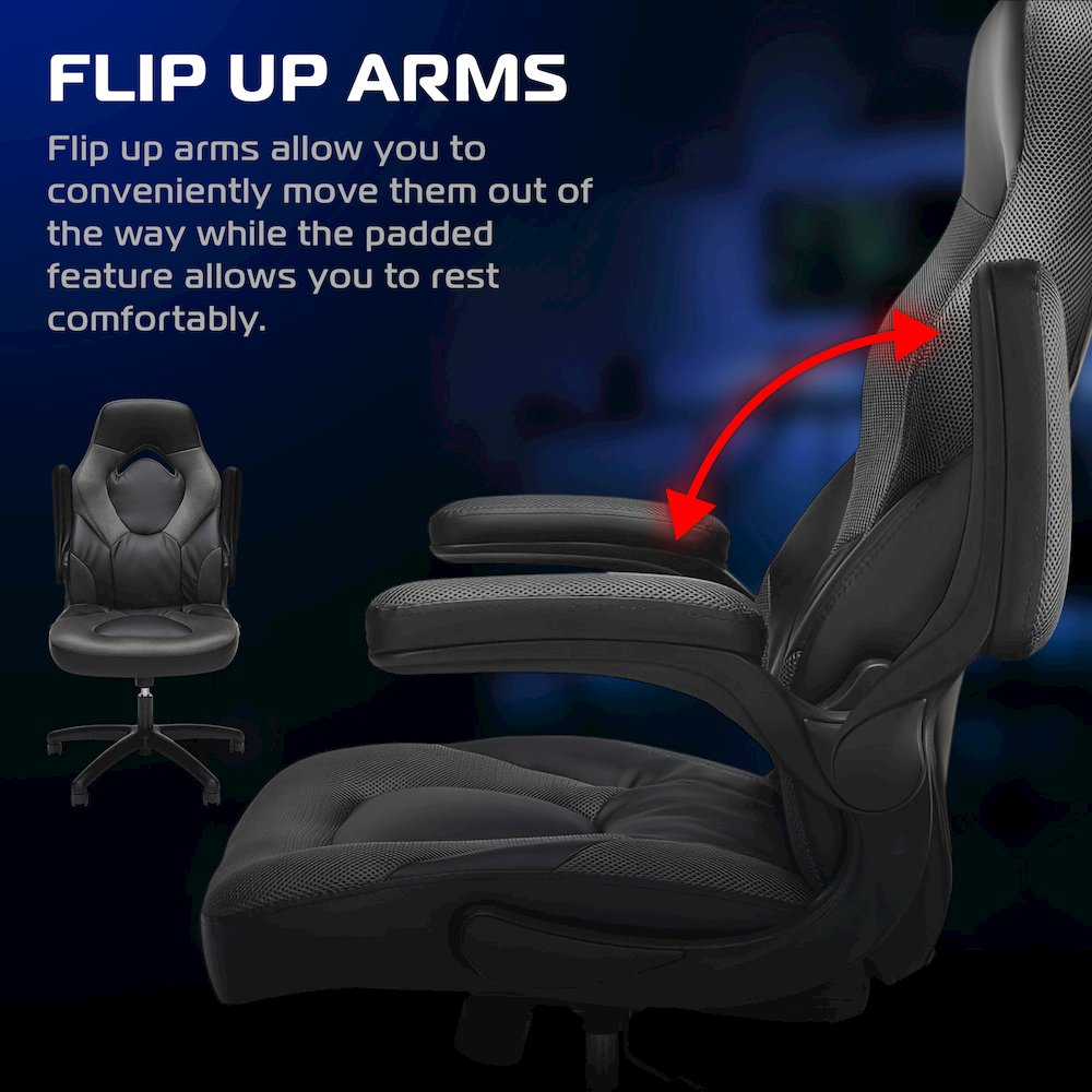 Office Chairs Adjustable Tilt Tension & Tilt Lock - Gray. Picture 3