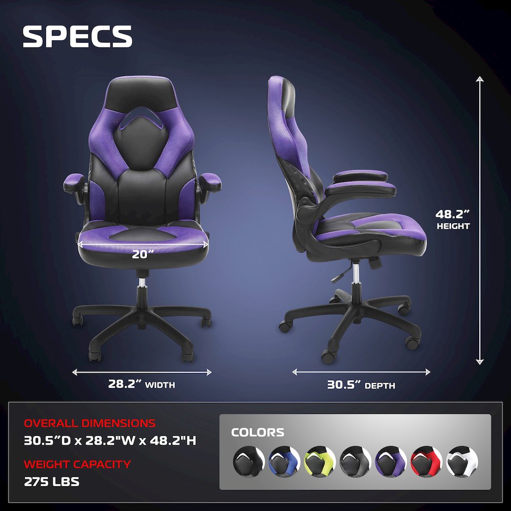 Office Chairs Adjustable Tilt Tension & Tilt Lock - Purple. Picture 2