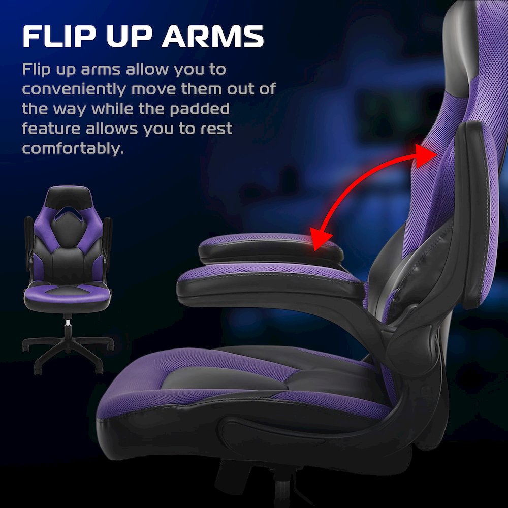 Office Chairs Adjustable Tilt Tension & Tilt Lock - Purple. Picture 3