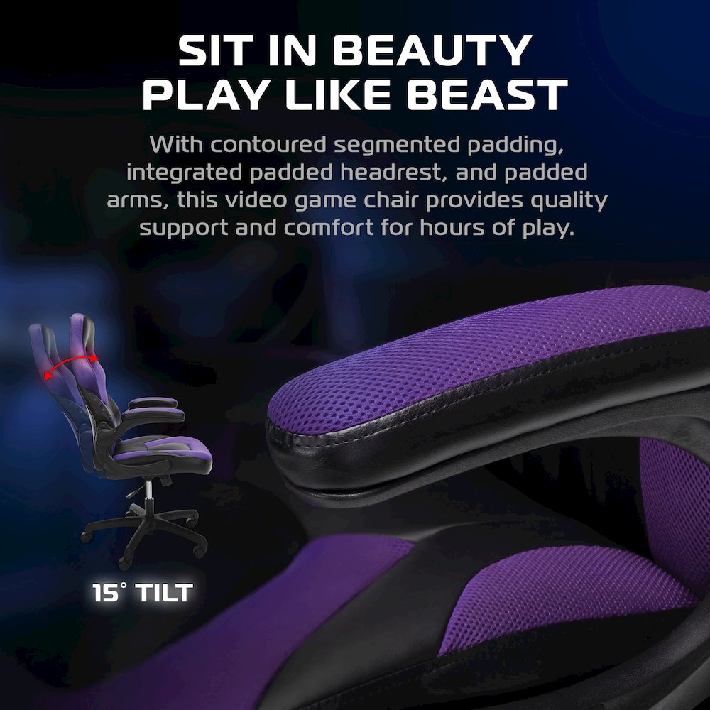 Office Chairs Adjustable Tilt Tension & Tilt Lock - Purple. Picture 5