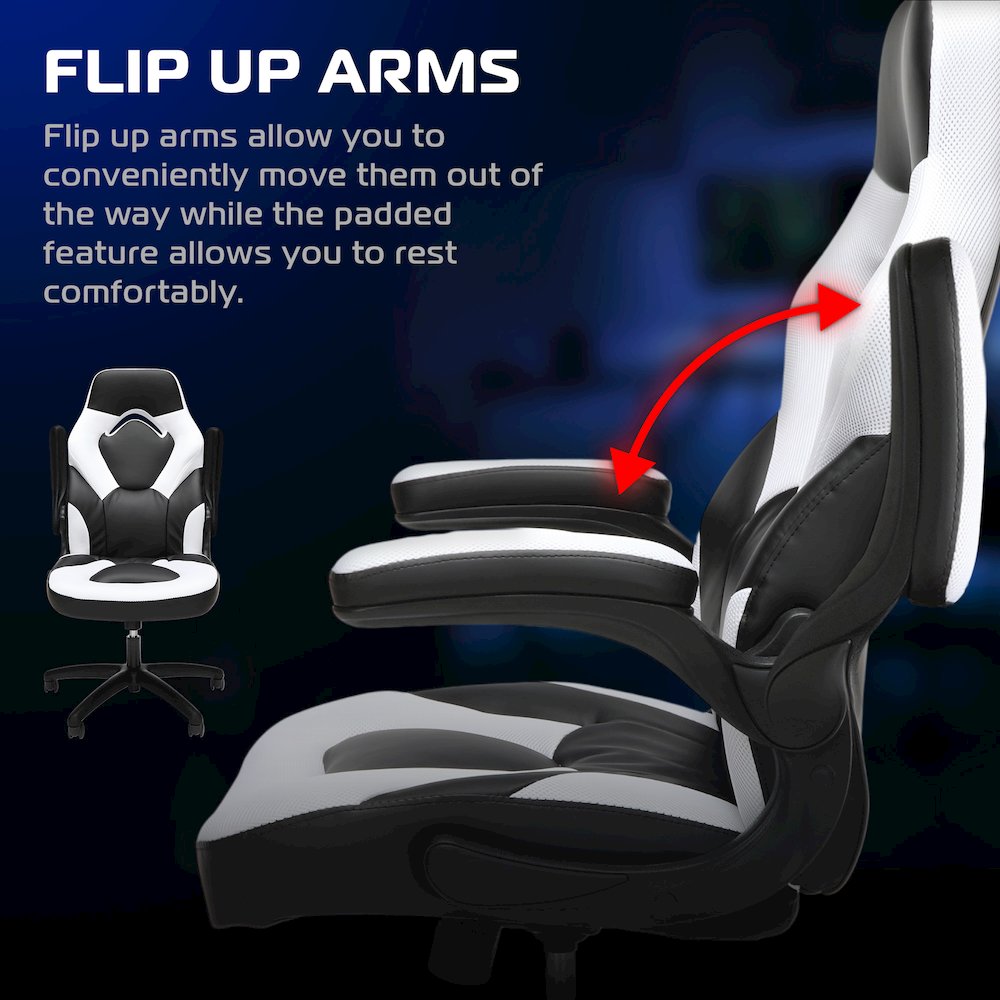 Office Chairs Adjustable Tilt Tension & Tilt Lock - White. Picture 3