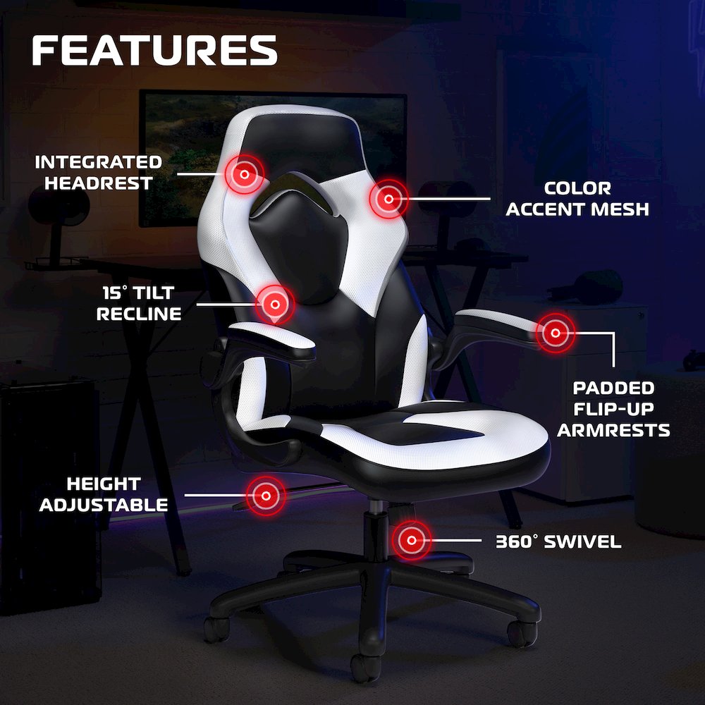 Office Chairs Adjustable Tilt Tension & Tilt Lock - White. Picture 6