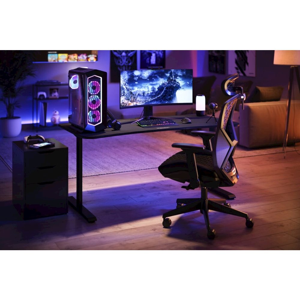 1063 Gaming Desk - 63in Computer Desk With Mouse Pad - Black. Picture 5