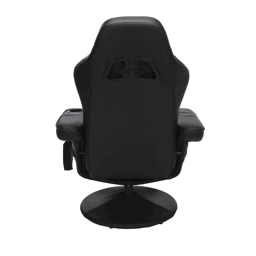 Reclining Gaming Chair with Footrest, Gaming Chair Recliner - Black. Picture 4