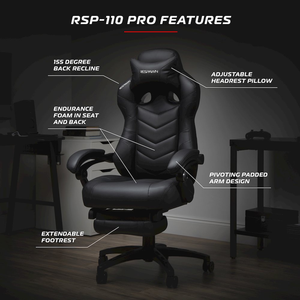 Gaming Chairs For Adults With Headrest Pillow - Black. Picture 8