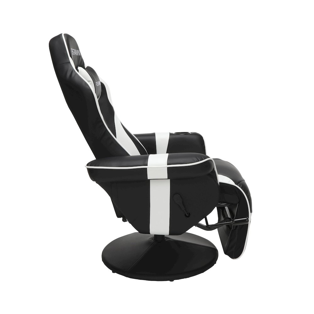 Reclining Gaming Chair with Footrest, Gaming Chair Recliner - White. Picture 3
