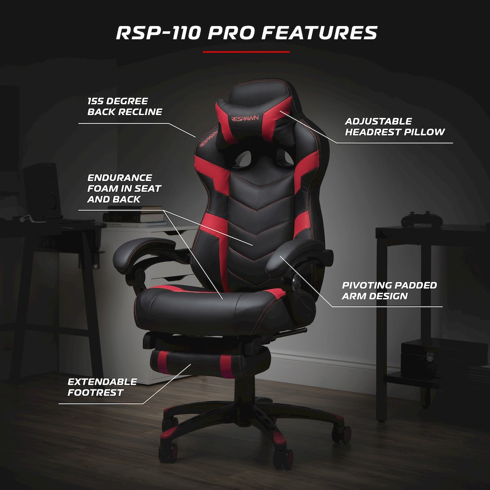 Gaming Chairs For Adults With Headrest Pillow - Red. Picture 8