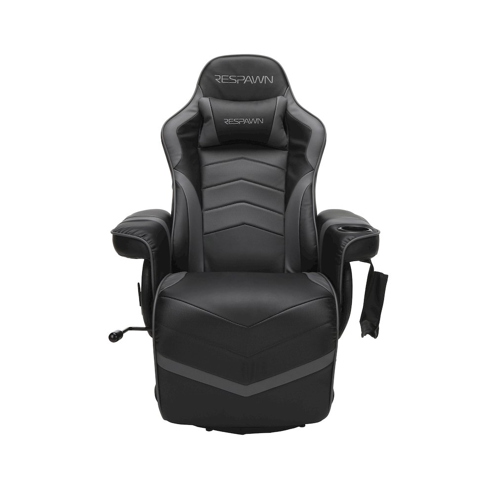 Reclining Gaming Chair with Footrest, Gaming Chair Recliner - Grey. Picture 2