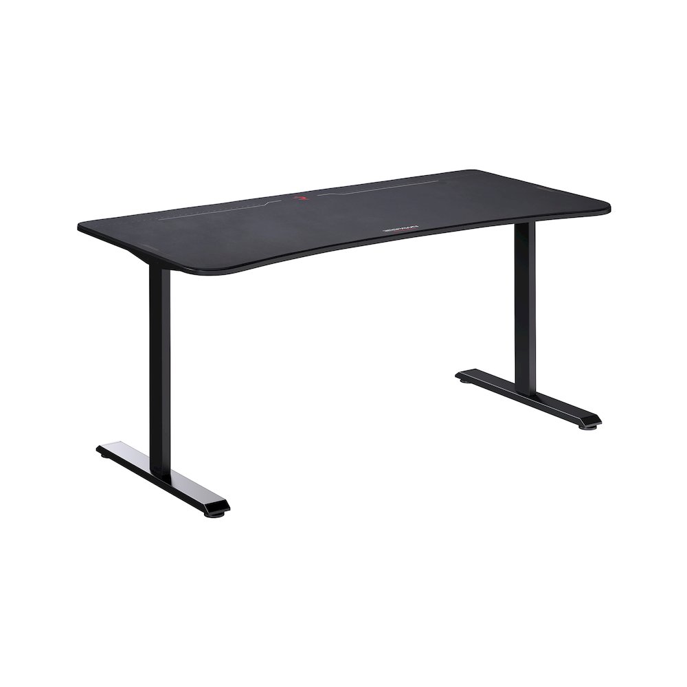 1063 Gaming Desk - 63in Computer Desk With Mouse Pad - Black. Picture 1