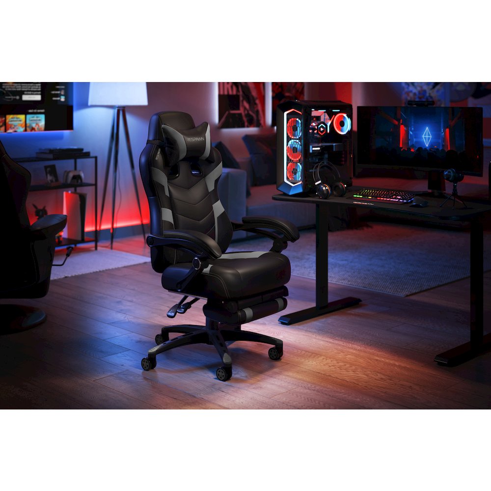 Gaming Chairs For Adults With Headrest Pillow - Grey. Picture 6