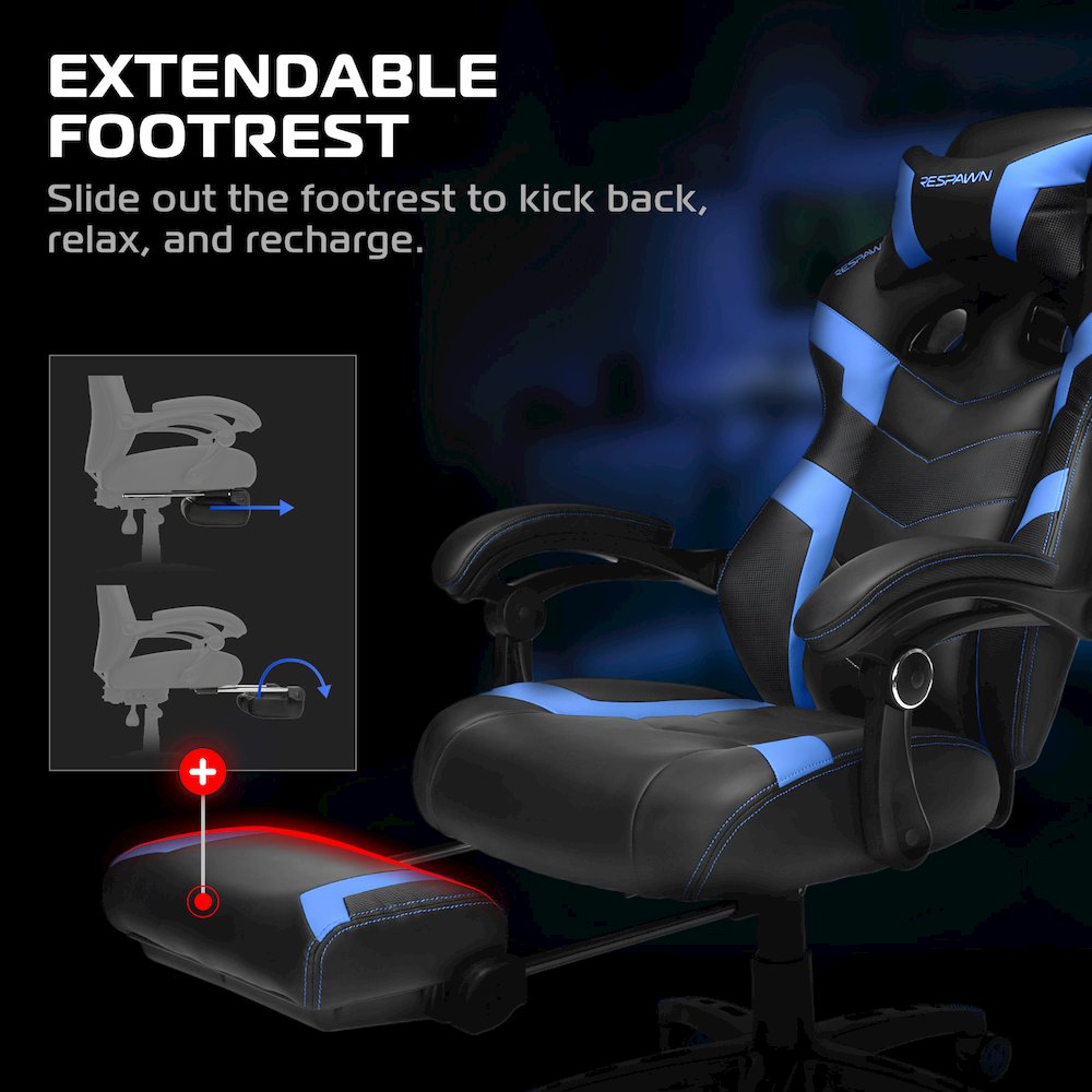 Gaming Chairs For Adults With Headrest Pillow - Blue. Picture 3