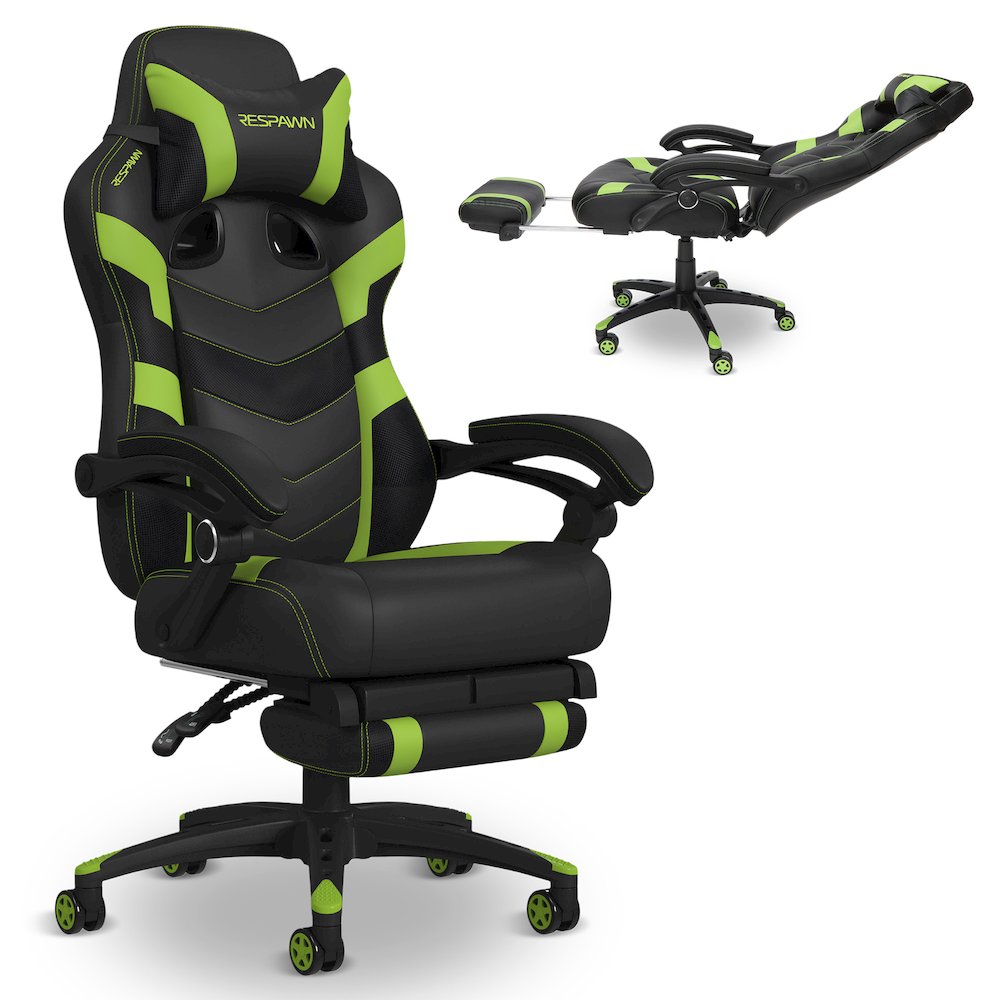 Gaming Chairs For Adults With Headrest Pillow - Green. Picture 1