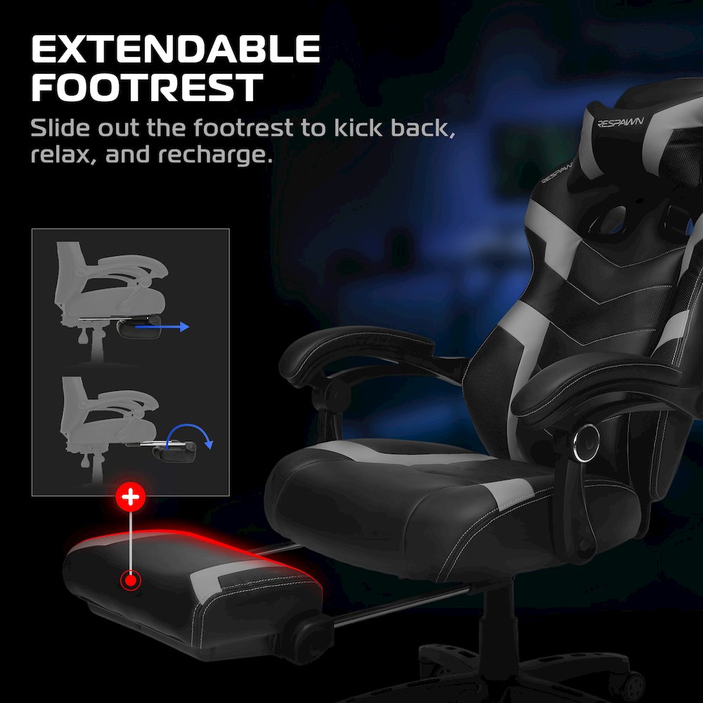 Gaming Chairs For Adults With Headrest Pillow - Grey. Picture 3