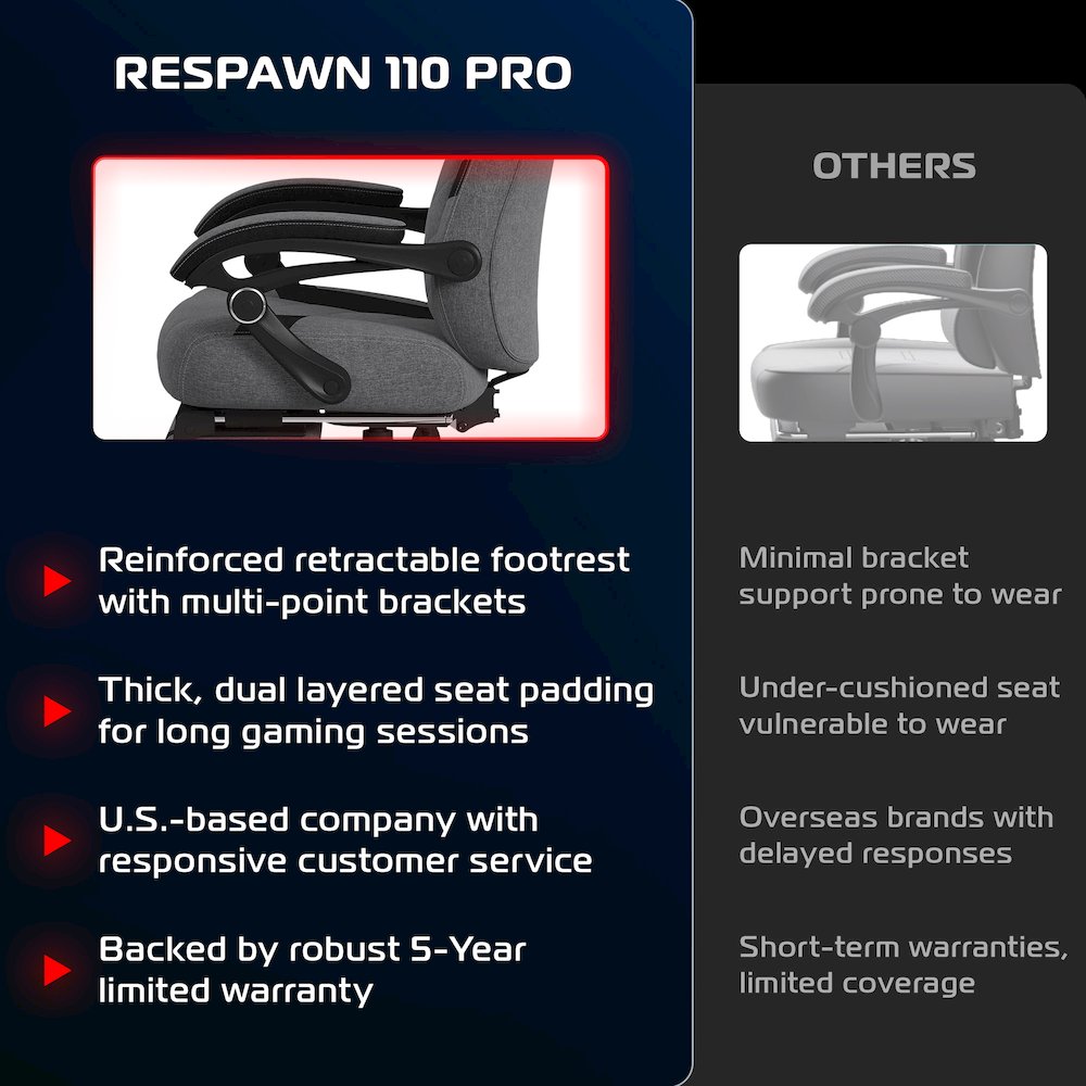 Gaming Chairs For Adults With Headrest Pillow - Grey Fabric. Picture 6