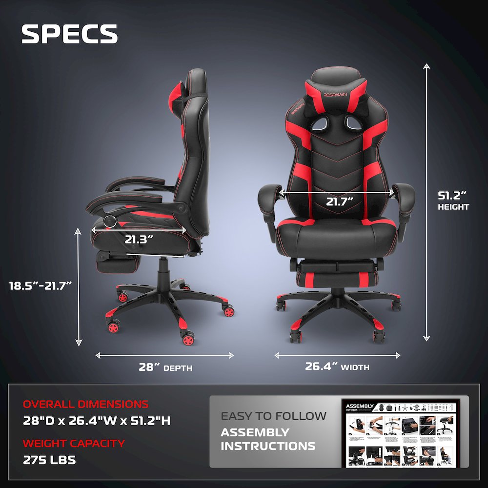 Gaming Chairs For Adults With Headrest Pillow - Red. Picture 2