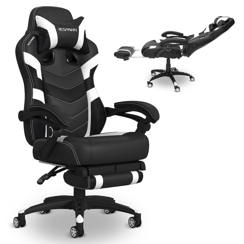 Gaming Chairs For Adults With Headrest Pillow - White. Picture 1