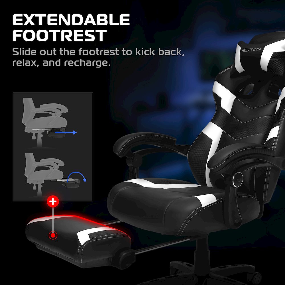 Gaming Chairs For Adults With Headrest Pillow - White. Picture 3