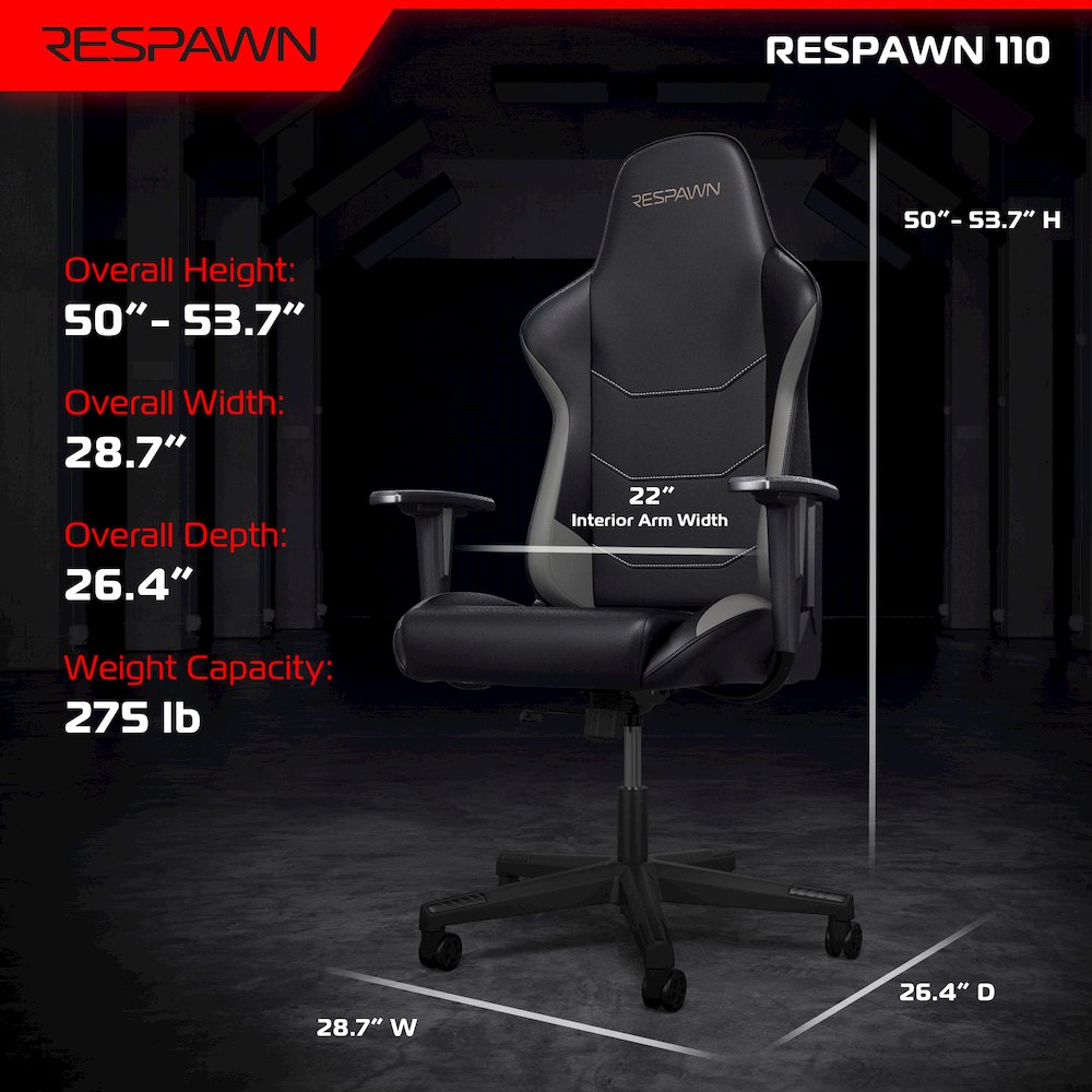 Racing Style High Back PC Computer Desk Office Chair - Grey. Picture 2
