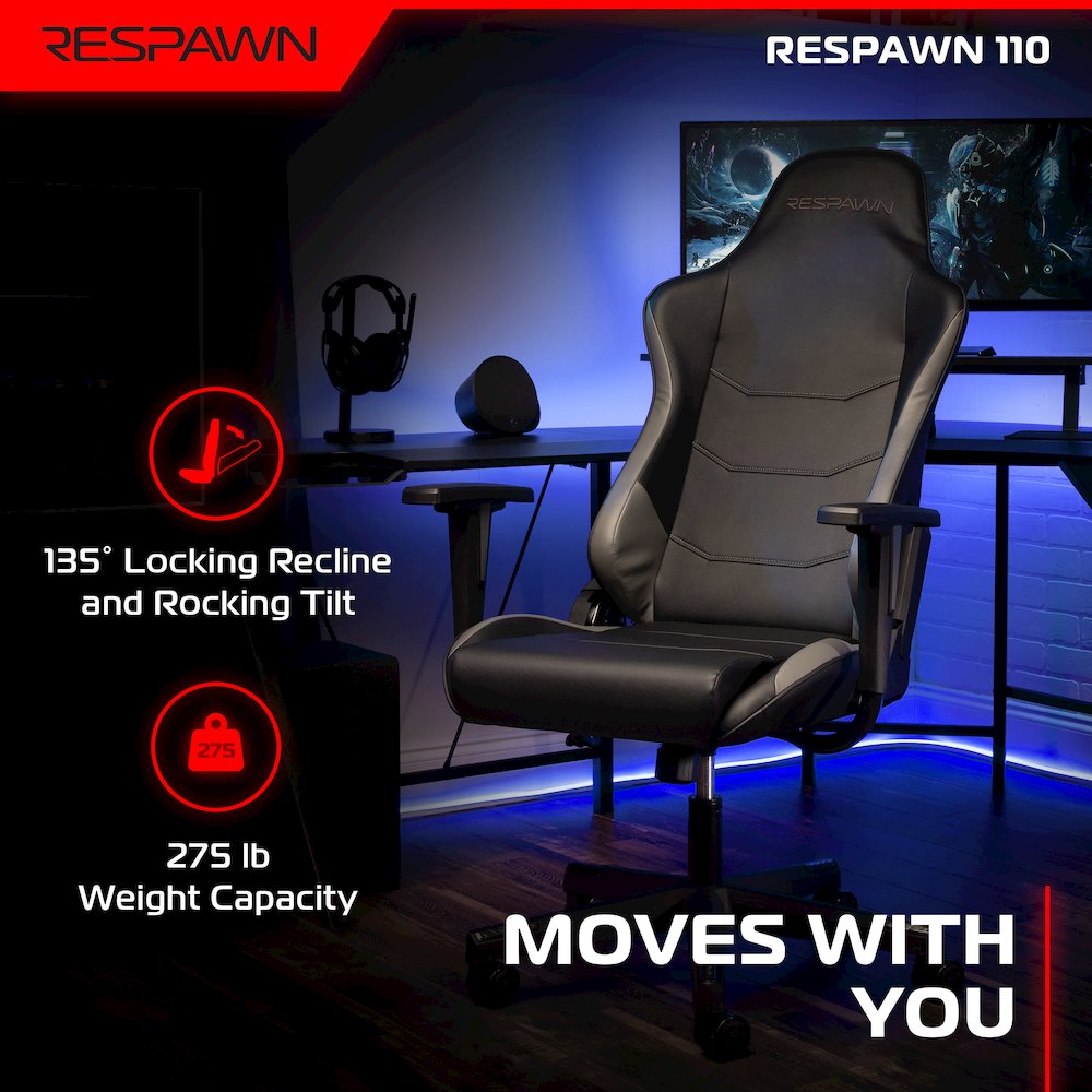 Racing Style High Back PC Computer Desk Office Chair - Grey. Picture 5