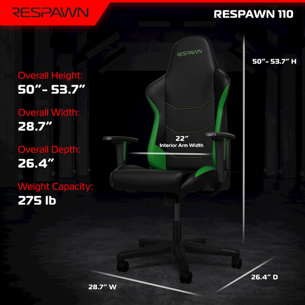 Racing Style High Back PC Computer Desk Office Chair - Green. Picture 2