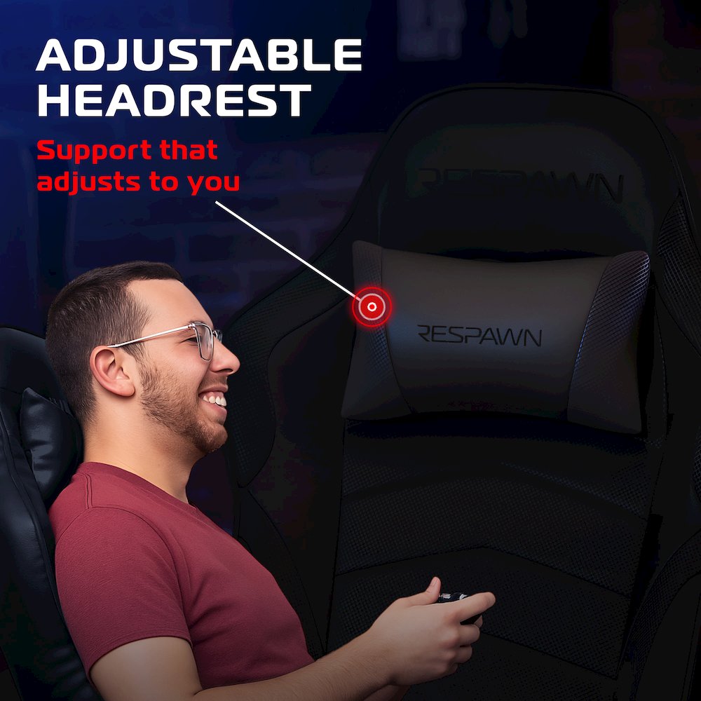 Reclining Gaming Chair with Footrest, Gaming Chair Recliner - Black. Picture 3