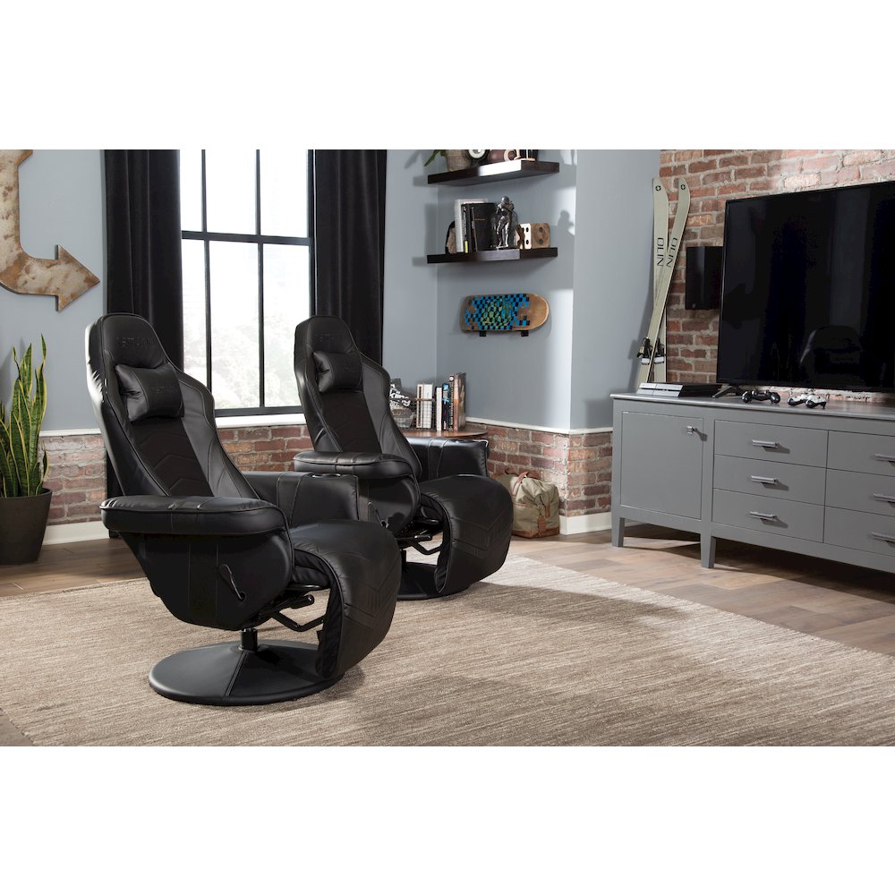 Reclining Gaming Chair with Footrest, Gaming Chair Recliner - Black. Picture 5