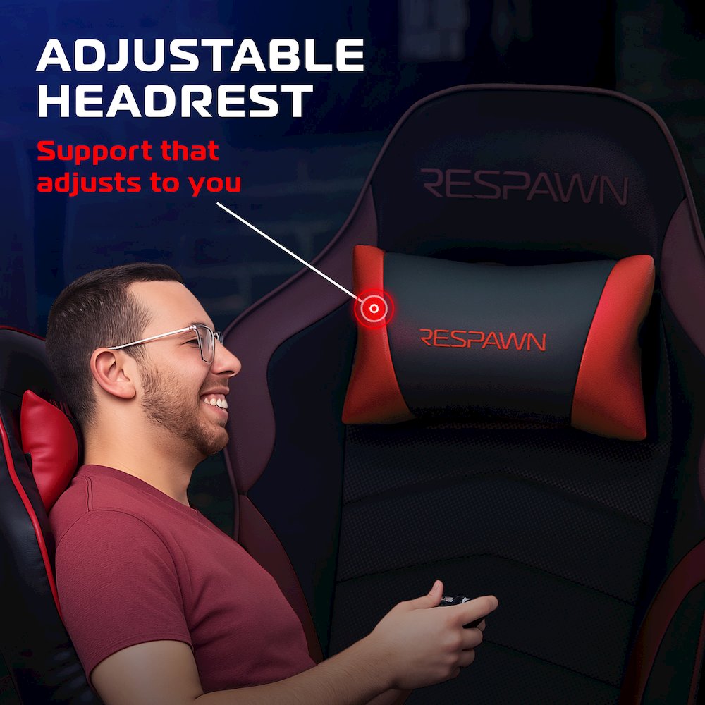 Reclining Gaming Chair with Footrest, Gaming Chair Recliner - Red. Picture 3