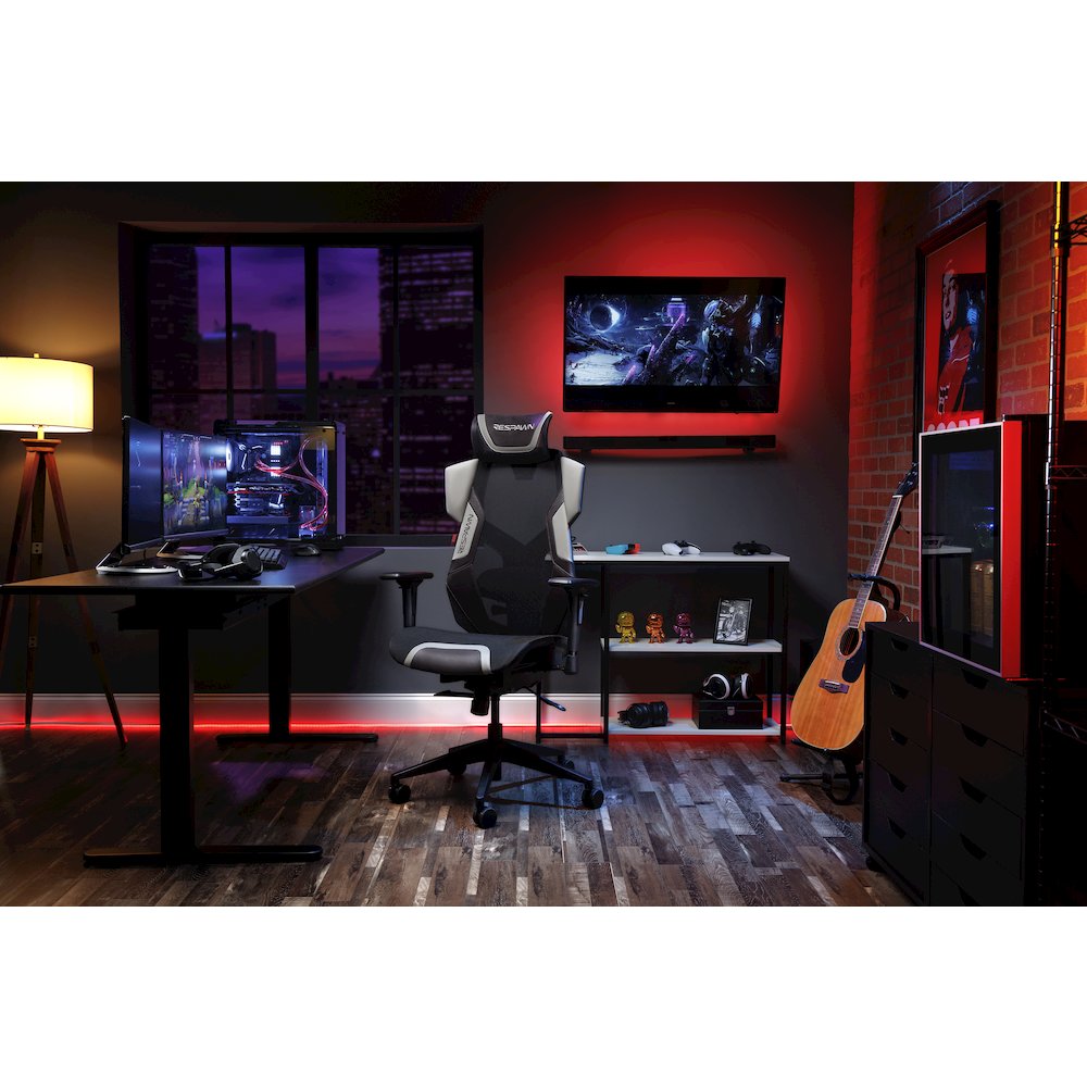 Gaming Chair With Lumbar Support, With Wheels for Computer/Desk/Office - Gray. Picture 6