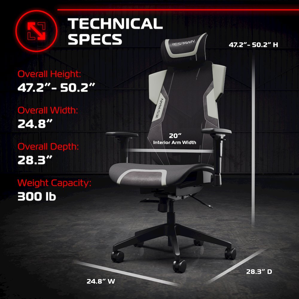 Gaming Chair With Lumbar Support, With Wheels for Computer/Desk/Office - Gray. Picture 7